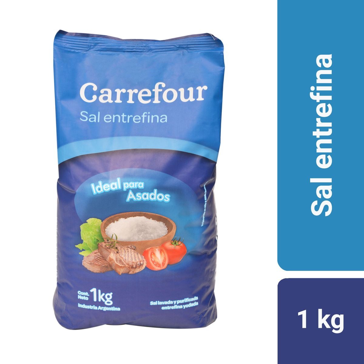 Sal entrefina Carrefour bolsa 1 kg.