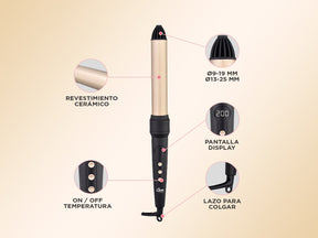 Buclera Rizadora Profesional BC70 Gadnic Temperatura Ajustable