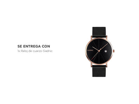 Reloj De Hombre Negro Gadnic Cuarzo Analógico Impermeable