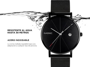 Reloj De Hombre Negro Gadnic Cuarzo Analógico Impermeable