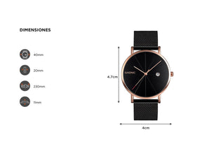 Reloj De Hombre Negro Gadnic Cuarzo Analógico Impermeable
