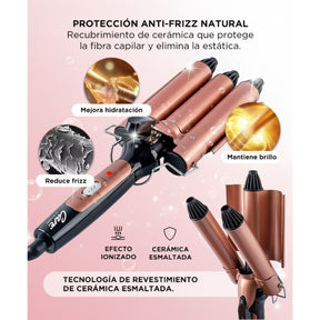 Buclera De Pelo Gadnic B3000 Rizador 3 Tubos 150W