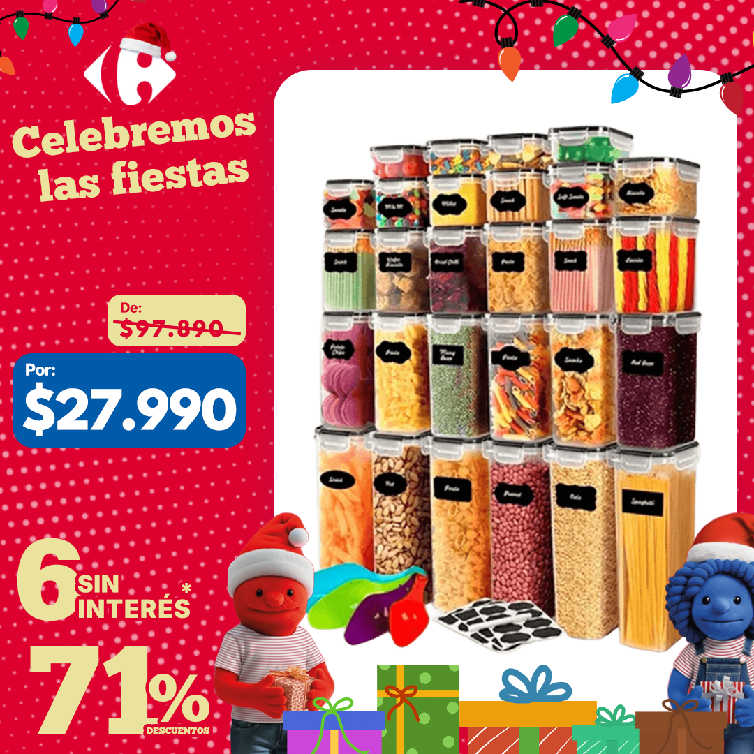 Kit x28 Contenedores Herméticos de Almacenamiento