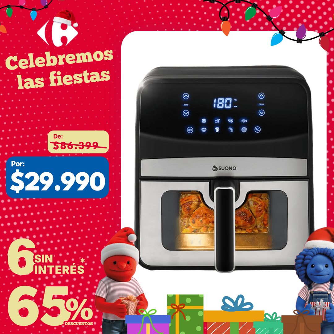 Freidora de Aire digital Suono con ventana 6,2L 1800W