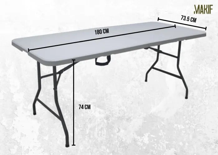 Mesa Plegable Valija 1.8 Mts Hogar Camping Jardín Reforzada Color Blanco