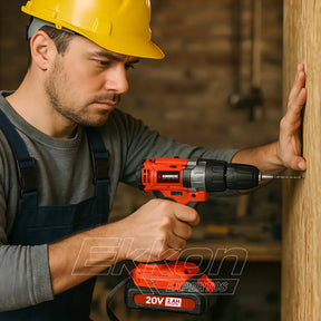 Taladro Percutor + 2 Baterias 20v Kommberg 13mm Maletin 2 Baterias, Cargador Y Accesorios Kb-tpb1020-2